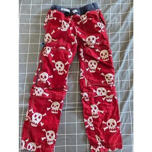 Boden Pirate skull red zip off pants